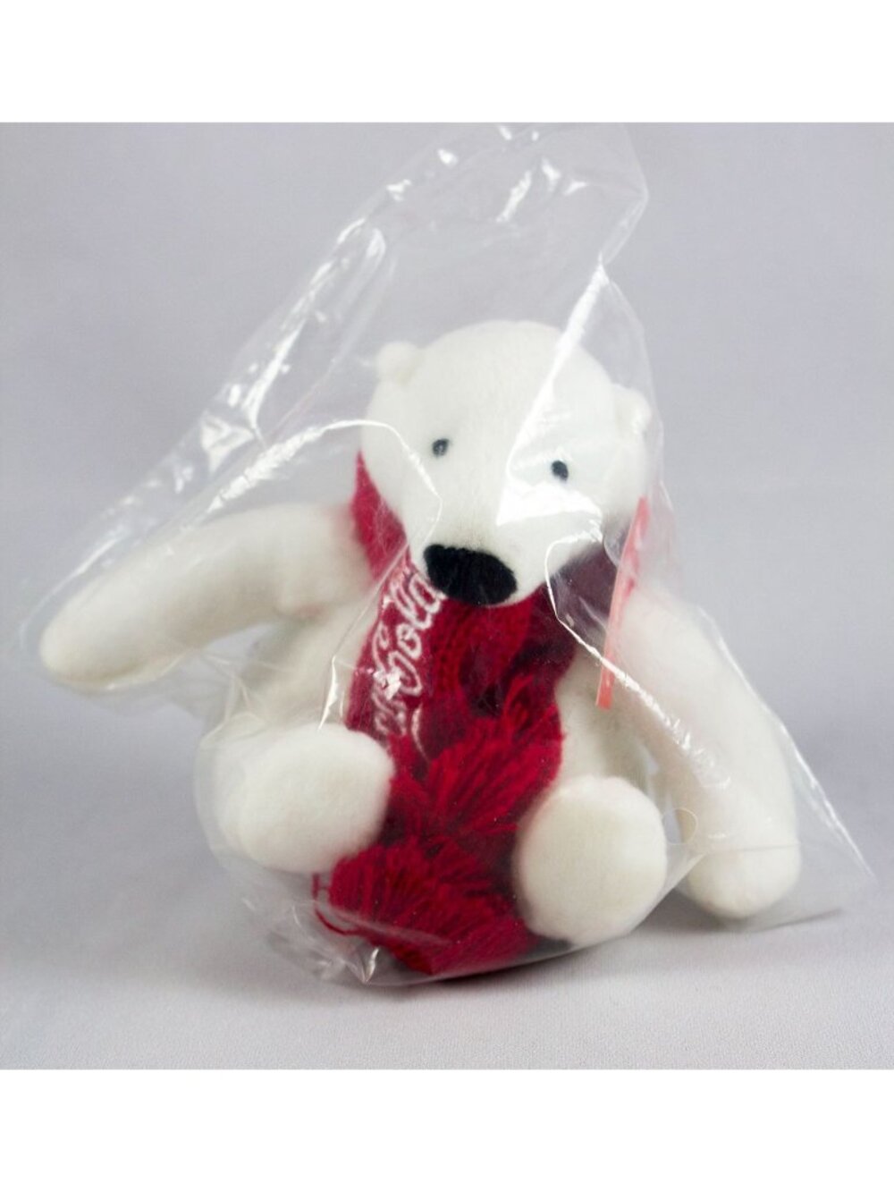 Plush Mini Coca-Cola Polar Bear 5" Red Scarf 2017 Christmas NEW